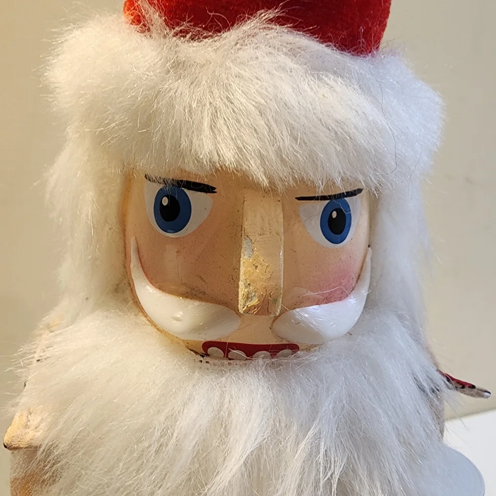 Wooden nutcracker styled as a Beachy  Santa Claus W/floral shirt, sunglasses